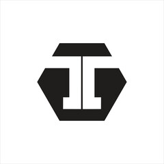 Letter T logo design hexagon shape and negative space initial elegant, stylish and modern unique letter art icon monogram.