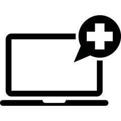 Fototapeta premium Simple vector icon laptop online