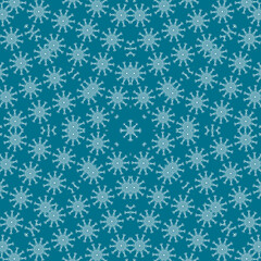 Christmas seamless pattern. Christmas background blue. Snowflake pattern. Happy New Year
