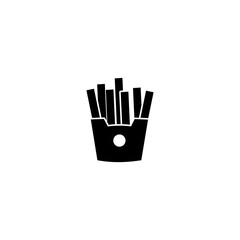 French Fries icon for logo. Fast food flat icon vector on black color