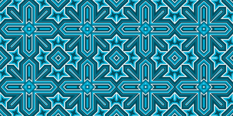 Seamless pattern banner blue and white. Merry Christmas. Happy New Year. Frost and snowflakes pattern