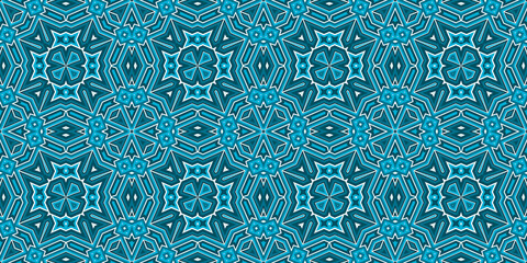 Seamless pattern banner blue and white. Merry Christmas. Happy New Year. Frost and snowflakes pattern