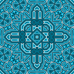 Seamless square pattern blue and white. Frost texture pattern. Merry Christmas. Happy New Year.