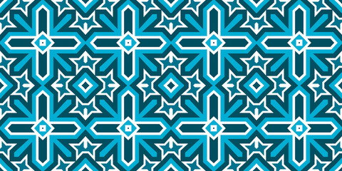 Seamless pattern banner blue and white. Merry Christmas. Happy New Year. Frost and snowflakes pattern