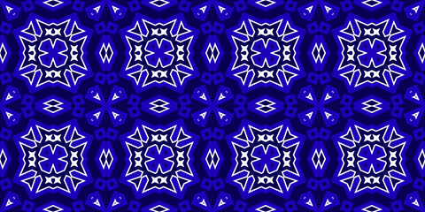 Seamless pattern banner blue and white. Merry Christmas. Happy New Year. Frost and snowflakes pattern