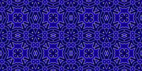 Seamless pattern banner blue and white. Merry Christmas. Happy New Year. Frost and snowflakes pattern