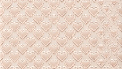 Fototapeta premium Elegant blush pink embossed hearts repeating pattern background
