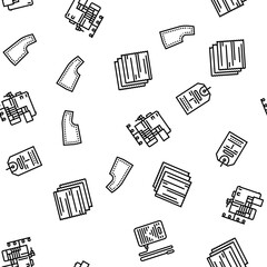 dressmaking fashion sewing style vector seamless pattern thin line illustration