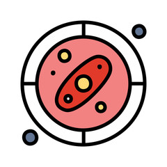 Bacteria vector, virus filled design editable stroke icon.