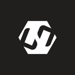 Letter H logo design inside hexagon shape and negative space initial elegant, stylish and modern unique letter art icon monogram and white color on black background.