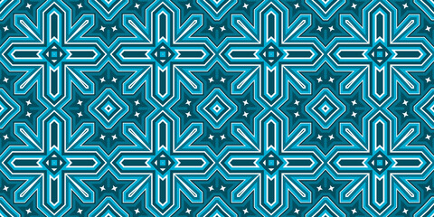 Seamless pattern banner blue and white. Merry Christmas. Happy New Year. Frost and snowflakes pattern