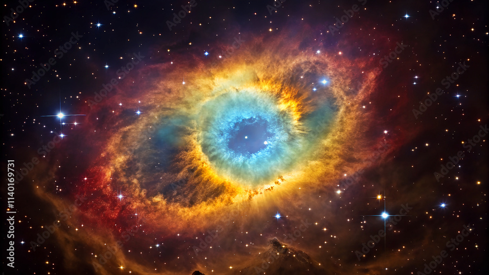 Canvas Prints celestial symphony, the enchanting beauty of colorful nebulae and planets in deep space in the vast 