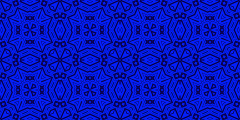 Seamless pattern banner blue and white. Merry Christmas. Happy New Year. Frost and snowflakes pattern
