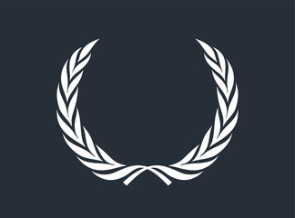 A laurel wreath - symbol of victory and achievement. Design element for construction of medals, awards, coat of arms or anniversary logo. silhouette Icon