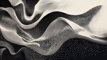 Naklejka premium Calming Rhythms Illustration Featuring Soft Waves and Harmonious Abstract Patterns