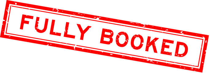 Grunge red fully booked word square rubber seal stamp on white bacckground © bankrx
