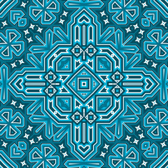 Seamless square pattern blue and white. Frost texture pattern. Merry Christmas. Happy New Year.