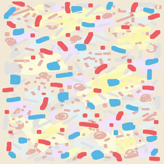 Illustration Dessin Abstrait Lignes, Gribouillis, Pop Design, Couleurs primaires, Fait main, Entrelacs, Carnet de Notes