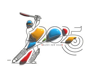 2025 Happy New Year Text Typography Design Transparent PNG.