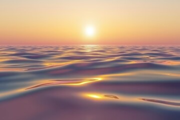 Fototapeta premium A pastel-toned abstract landscape of the sea at sunset, with an outdoor ocean scene.