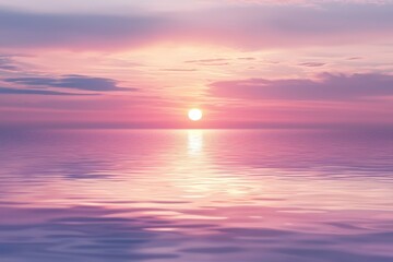 Fototapeta premium An abstract sunset seascape in pastel hues, set against an outdoor ocean backdrop.