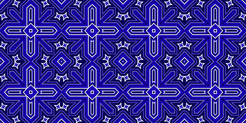 Seamless pattern banner blue and white. Merry Christmas. Happy New Year. Frost and snowflakes pattern