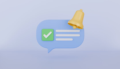 Popup Notification Icon with Bell and Checkmark