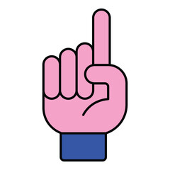 Hand Raised Gesture Flat Icon Isolated On White Background