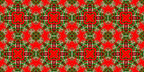 Seamless pattern banner red and green. Festive red and green Christmas pattern. Merry Christmas. Happy New Year.