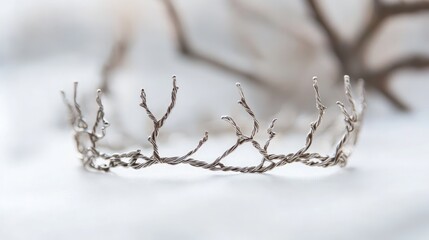 Obraz premium Exquisite Fantasy Elf Crown Crafted from Twisted Silver Wire