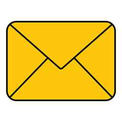 Email Envelope Communication Flat Icon Isolated On White Background