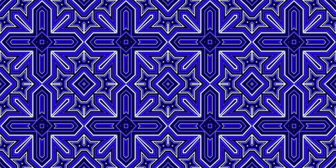 Seamless pattern banner blue and white. Merry Christmas. Happy New Year. Frost and snowflakes pattern