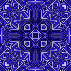 Seamless square pattern blue and white. Frost texture pattern. Merry Christmas. Happy New Year.