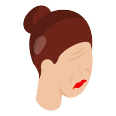 Girl Ready for Facial Treatment at Salon isometric concept, Woman Face with Closed Eyes vector icon design, beauty personal care symbol, cosmetic dermatology sign, body aesthetics stock illustration