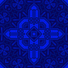 Seamless square pattern blue and white. Frost texture pattern. Merry Christmas. Happy New Year.