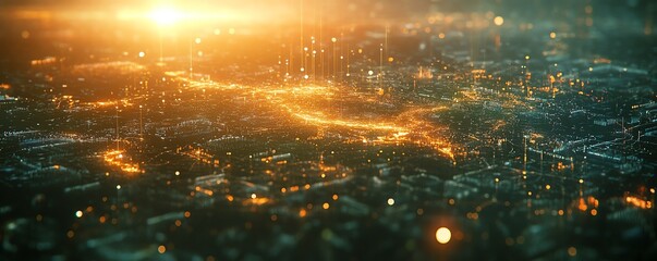 Naklejka premium A futuristic world map displaying crowdsourced environmental monitoring data, highlighting the impact of climate movements, detailed data points, ultra HD quality