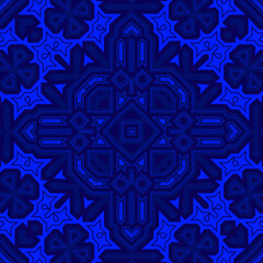 Seamless square pattern blue and white. Frost texture pattern. Merry Christmas. Happy New Year.