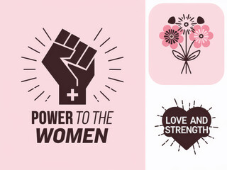 Empowerment and strength: celebrating women with symbols of unity and love