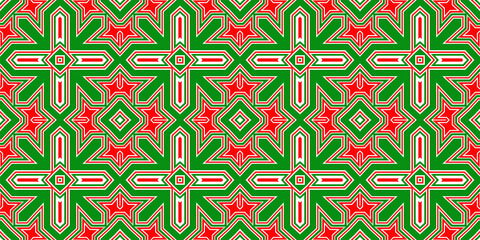 Seamless pattern banner red and green. Festive red and green Christmas pattern. Merry Christmas. Happy New Year.