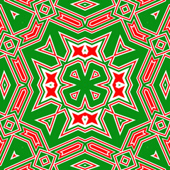 Seamless square pattern red and green. Christmas pattern green and red. Merry Christmas. Happy New Year.