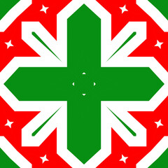Seamless square pattern red and green. Christmas pattern green and red. Merry Christmas. Happy New Year.