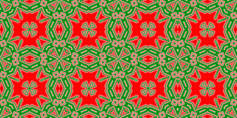 Seamless pattern banner red and green. Festive red and green Christmas pattern. Merry Christmas. Happy New Year.