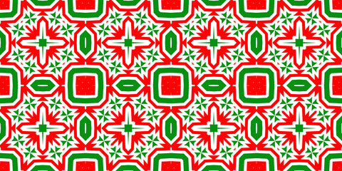 Seamless pattern banner red and green. Festive red and green Christmas pattern. Merry Christmas. Happy New Year.
