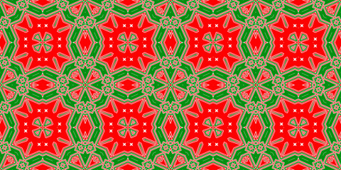 Seamless pattern banner red and green. Festive red and green Christmas pattern. Merry Christmas. Happy New Year.