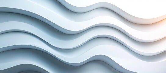 Fototapeta premium An elegant abstract design in white and gray, characterized by smooth lines, waves, and flowing shapes.