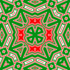 Seamless square pattern red and green. Christmas pattern green and red. Merry Christmas. Happy New Year.