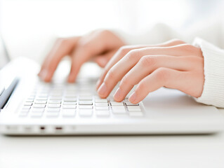 Typing Hands on Laptop Keyboard