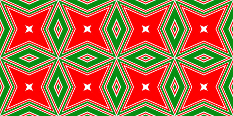 Seamless pattern banner red and green. Festive red and green Christmas pattern. Merry Christmas. Happy New Year.