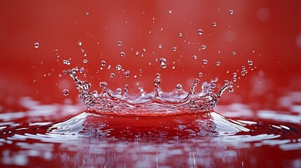 Vibrant Water Droplet Splash Creating Abstract Art on Metallic Surface