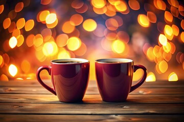 Obraz premium 3D Coffee Mug Mockup, Bokeh Background, Realistic Coffee Cups, Product Photography, Ceramic Mugs, Coffee Shop Branding, Drinkware Mockup